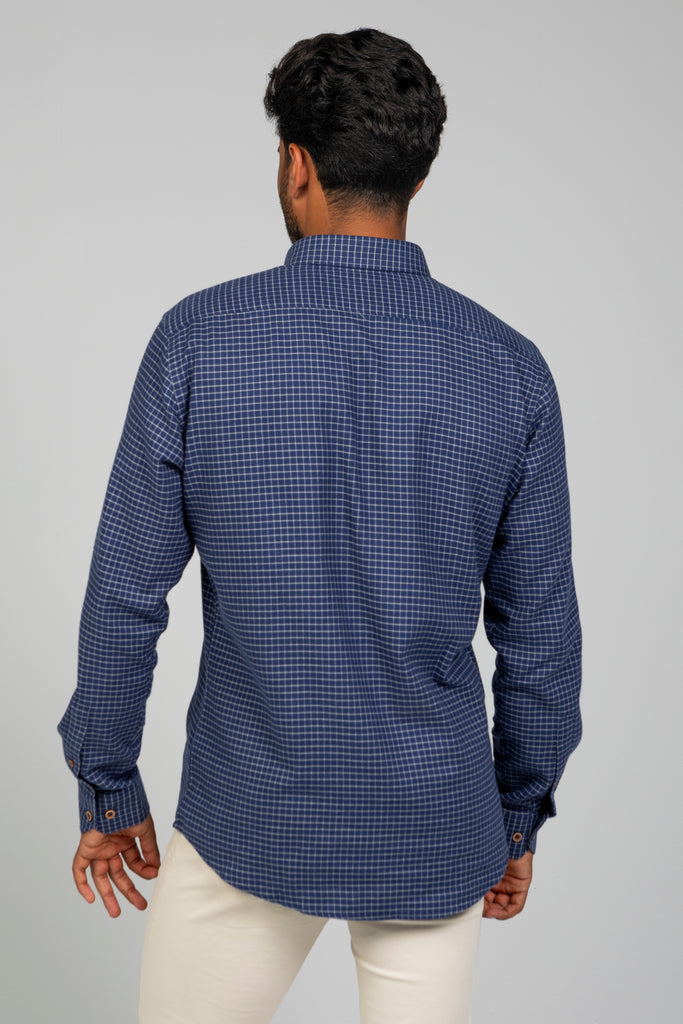 Camisa Franela Perchada Cuadrito Gris
