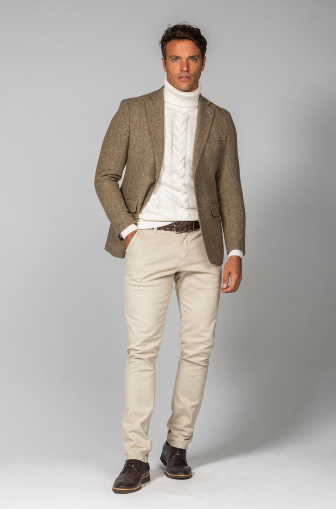 Americana Espiga Beige Lana 100%