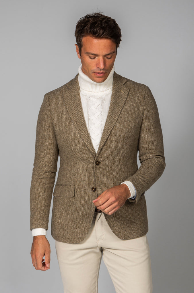 Americana Espiga Beige Lana 100%