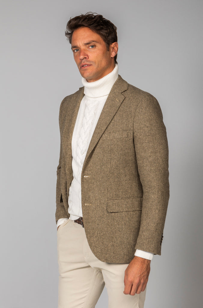 Americana Espiga Beige Lana 100%