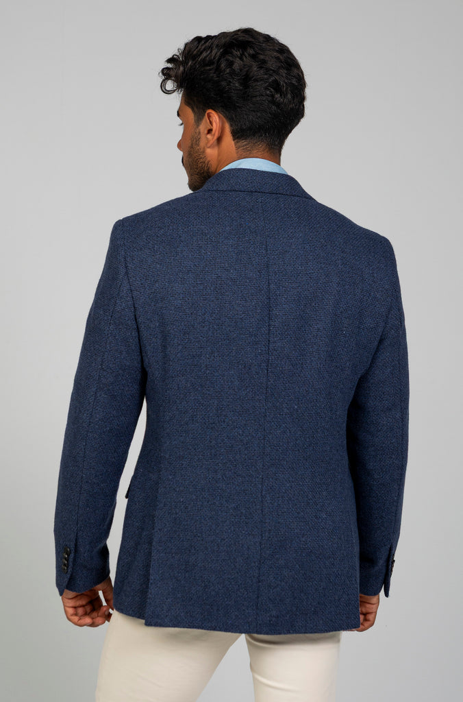 Americana Estructura Azul Marino Lana 100%