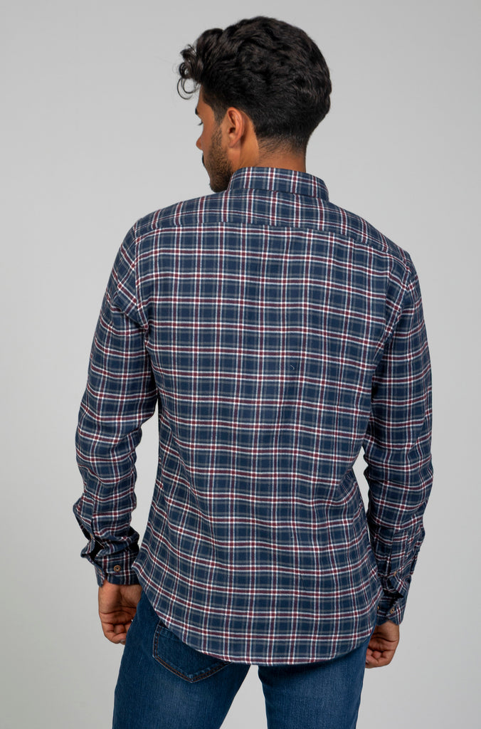 Camisa Franela Cuadro Granate