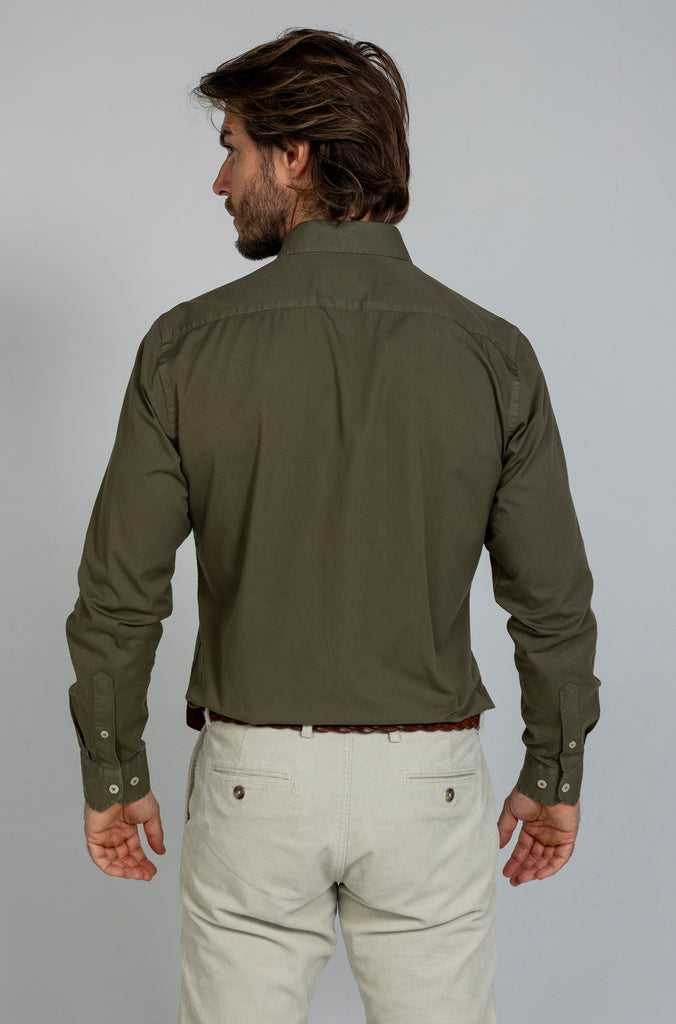 Camisa Twill Tintada Kaki