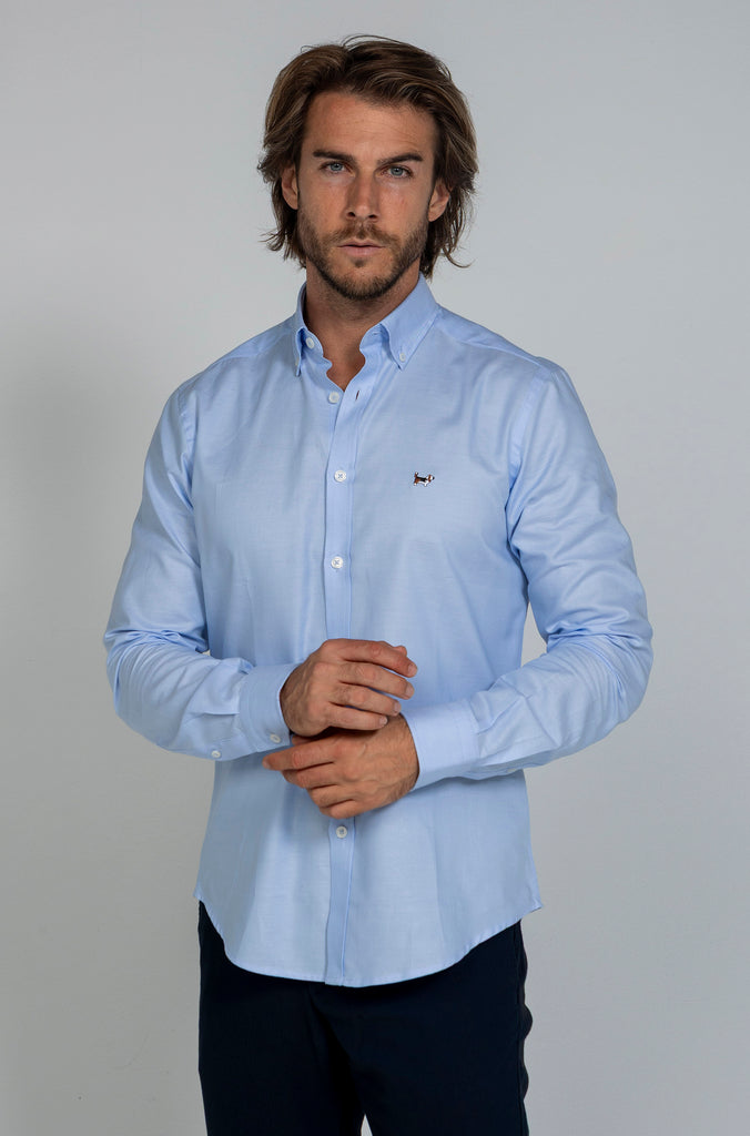 Camisa Pinpoint Celeste