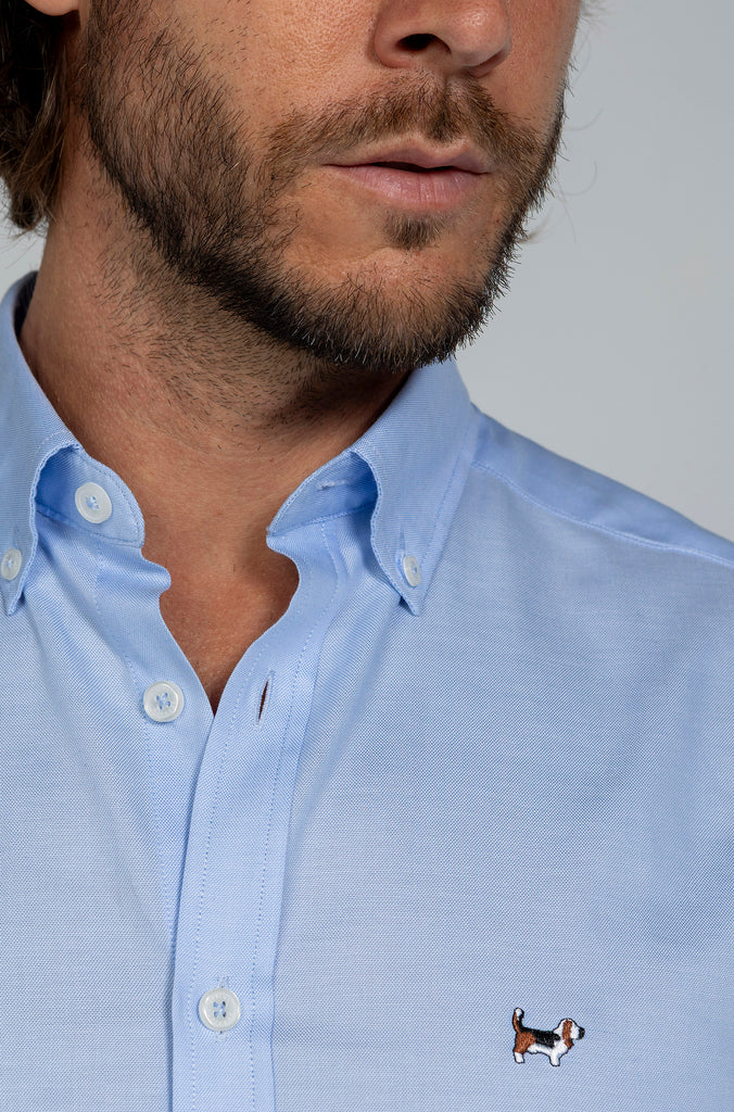 Camisa Pinpoint Celeste