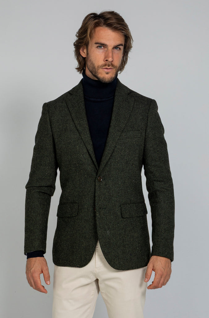 Americana Espiga Verde Lana 100%