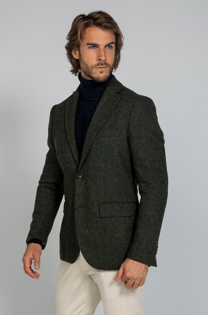 Americana Espiga Verde Lana 100%