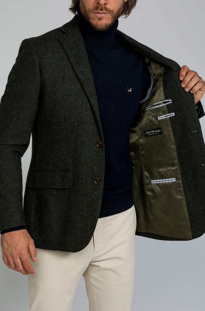 Americana Espiga Verde Lana 100%