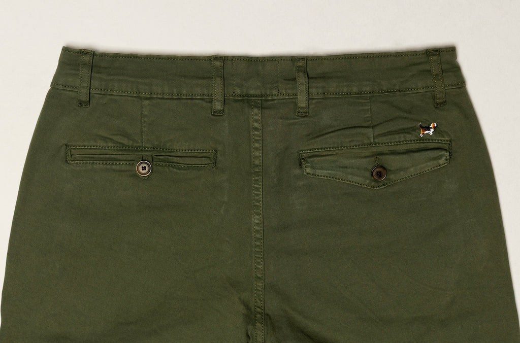 Pantalón Chino Elástico Garment Dyed Kaki