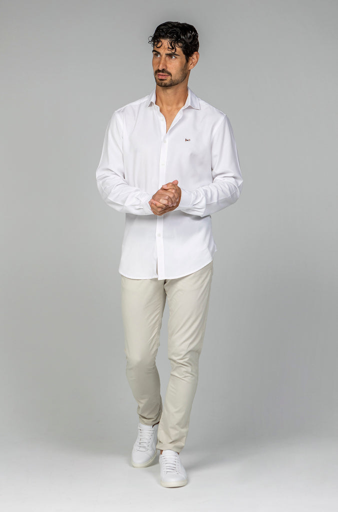 Camisa Tencel Desgastada Blanca