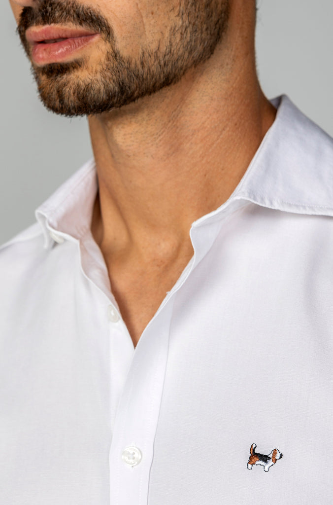 Camisa Tencel Desgastada Blanca
