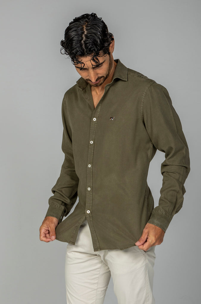 Camisa Tencel Desgastada Kaki