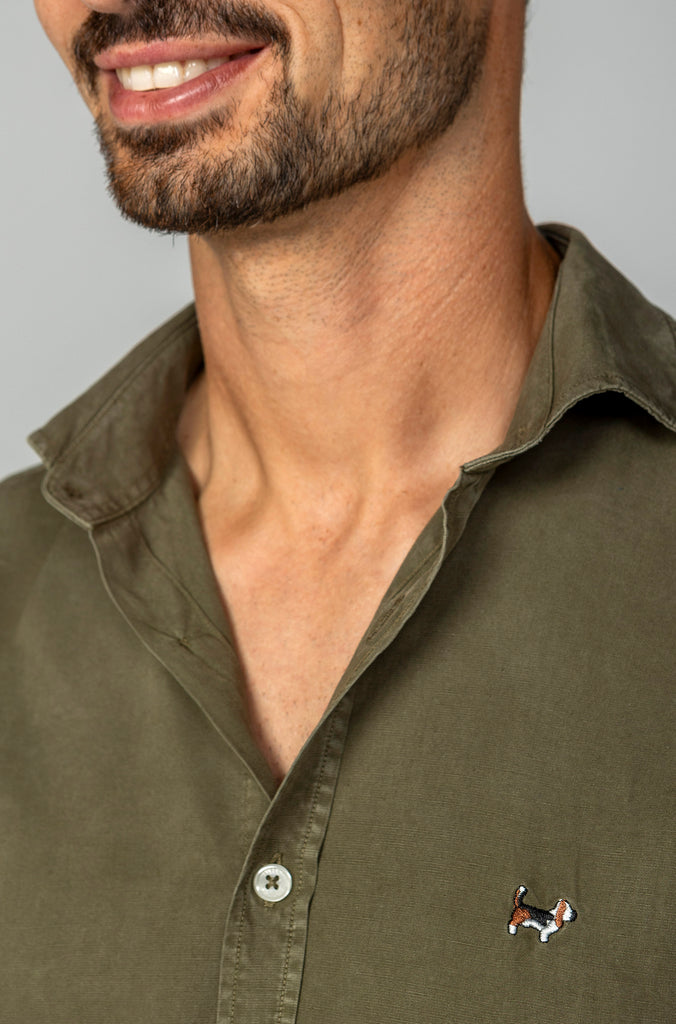 Camisa Tencel Desgastada Kaki