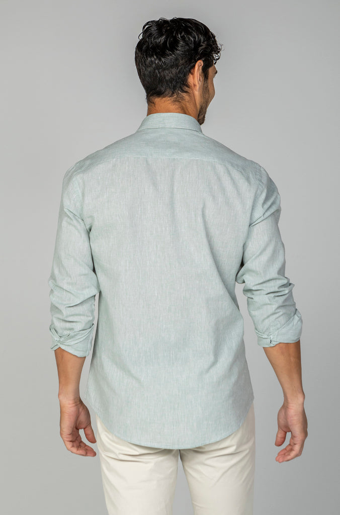 Camisa Lino Verde Agua
