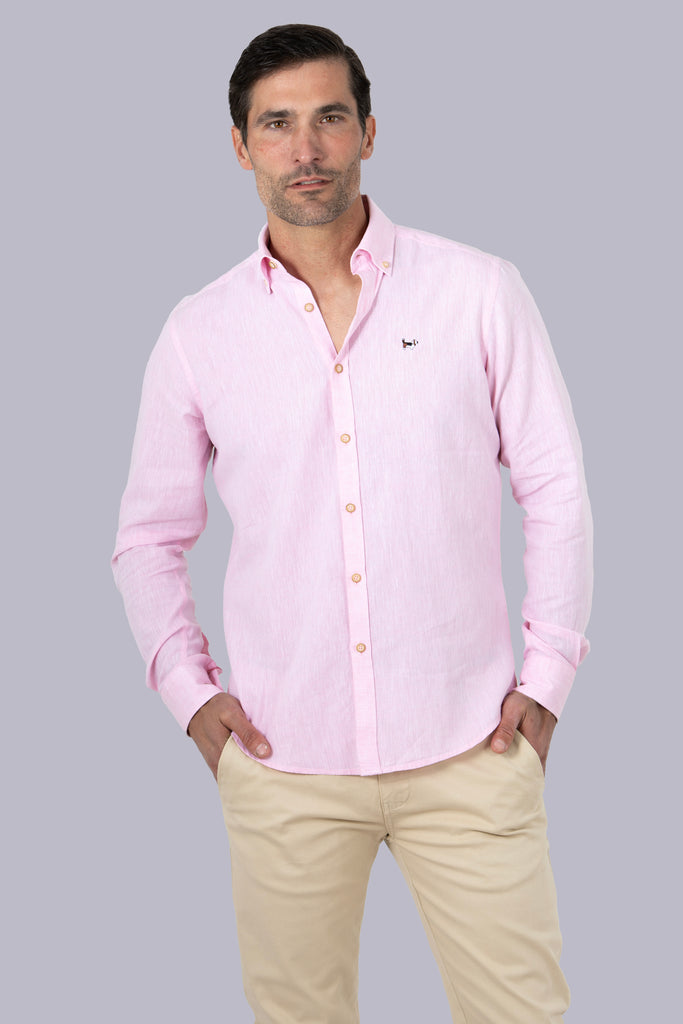 Camisa Ibiza Lino Rosa