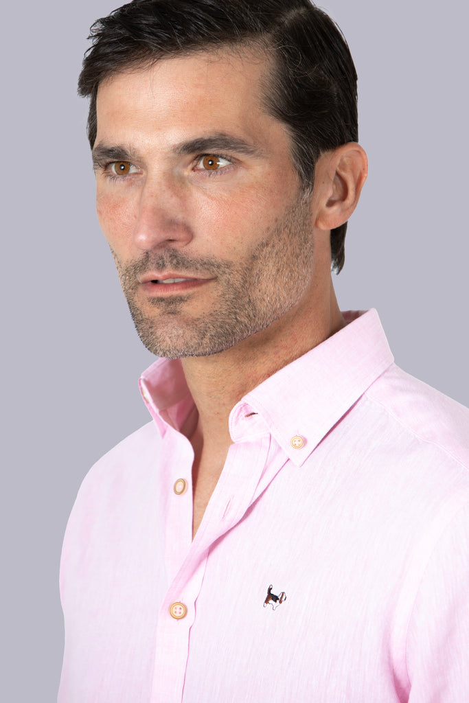 Camisa Ibiza Lino Rosa