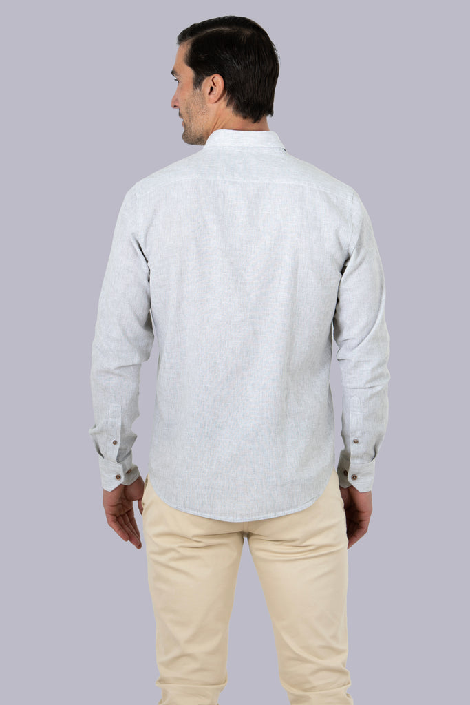 Camisa Marsella Lino Multirayas Verde