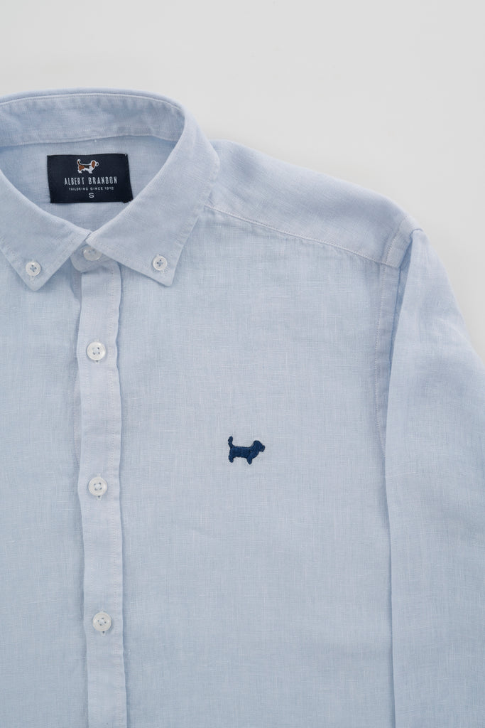 Camisa Milano Premium 100% Lino Celeste