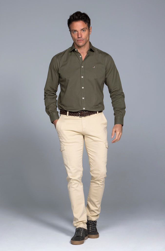 Camisa Garment Dyed Kaki