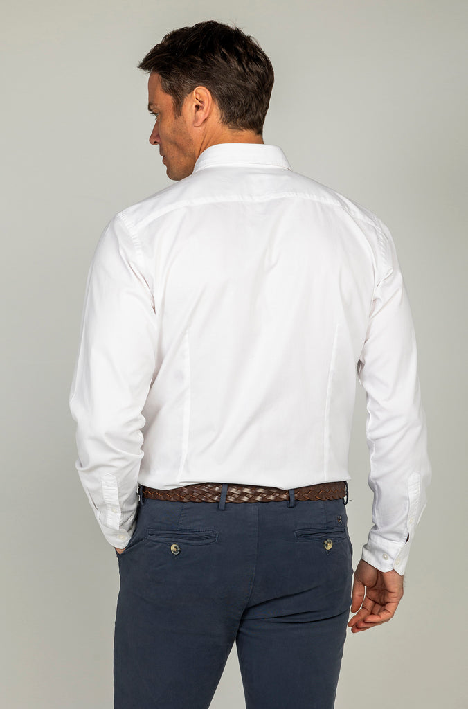 Camisa Estructura Garment Dyed Blanco