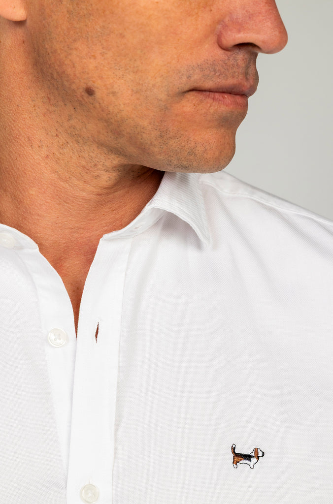 Camisa Estructura Garment Dyed Blanco