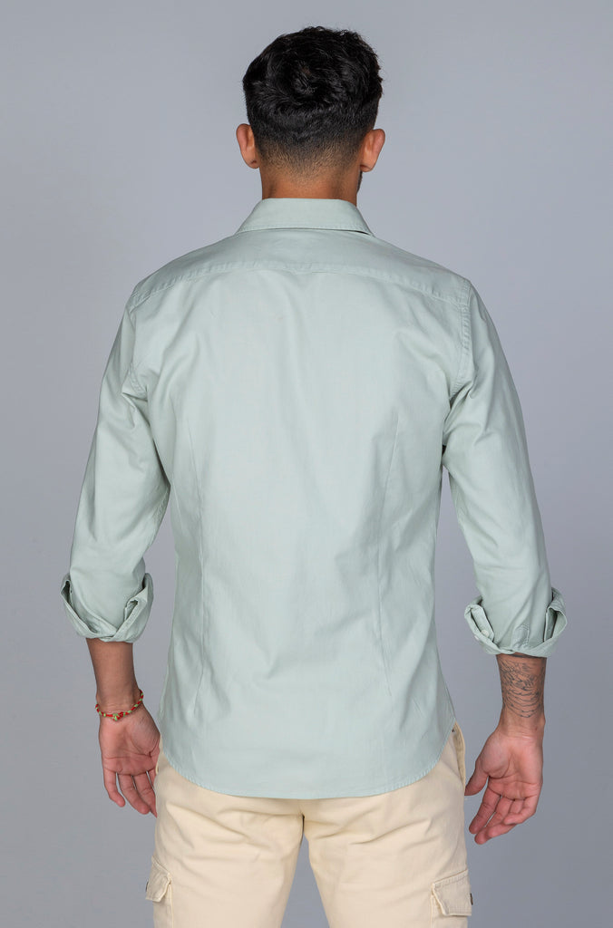 Camisa Piqué Garment Washed Verde Jade