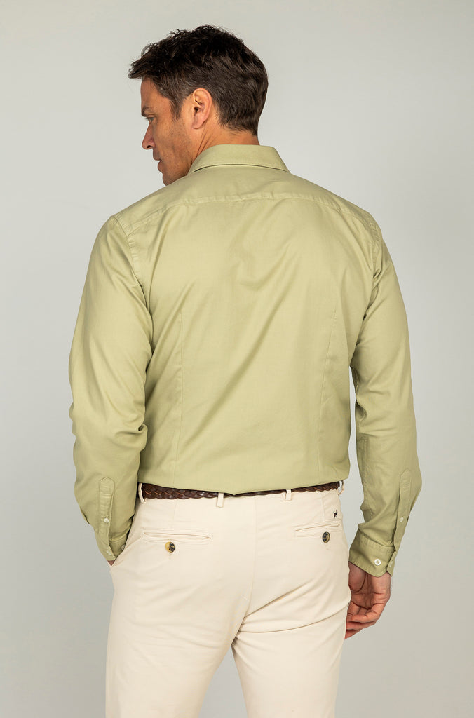 Camisa Estructura Garment Dyed Verde