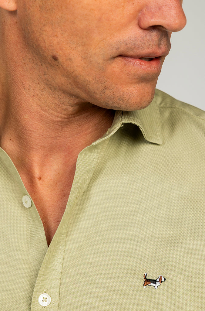 Camisa Estructura Garment Dyed Verde