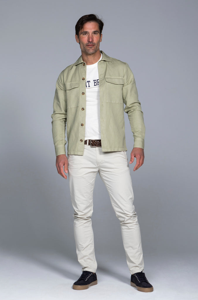 Sobrecamisa Dover Lino Verde Medio