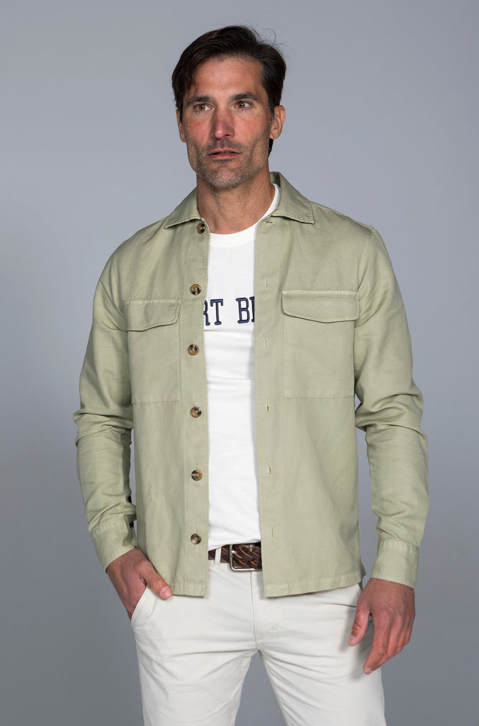 Sobrecamisa Dover Lino Verde Medio