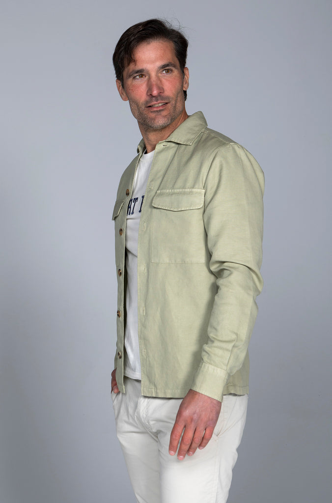 Sobrecamisa Dover Lino Verde Medio