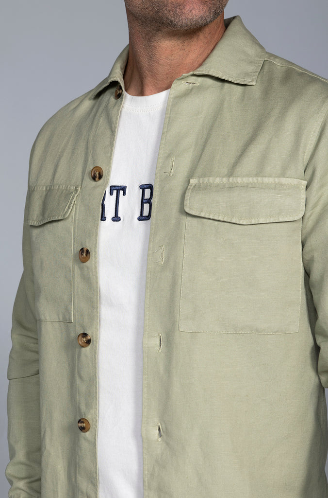 Sobrecamisa Dover Lino Verde Medio
