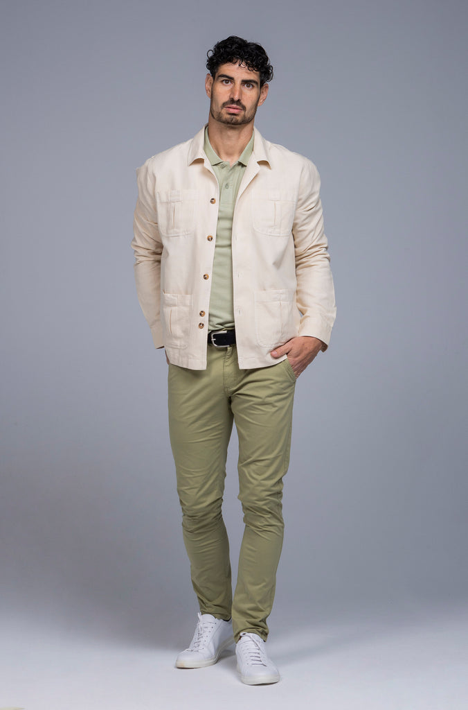 Sobrecamisa Rens Lino Beige