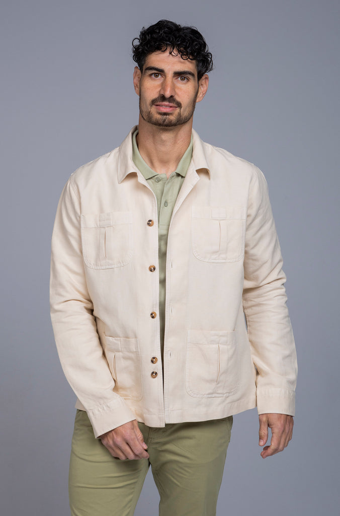 Sobrecamisa Rens Lino Beige