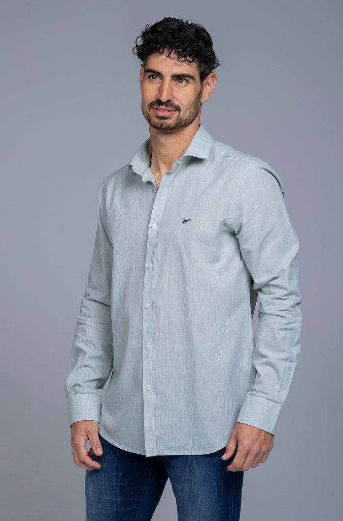 Camisa Lino Bersalles Verde Menta