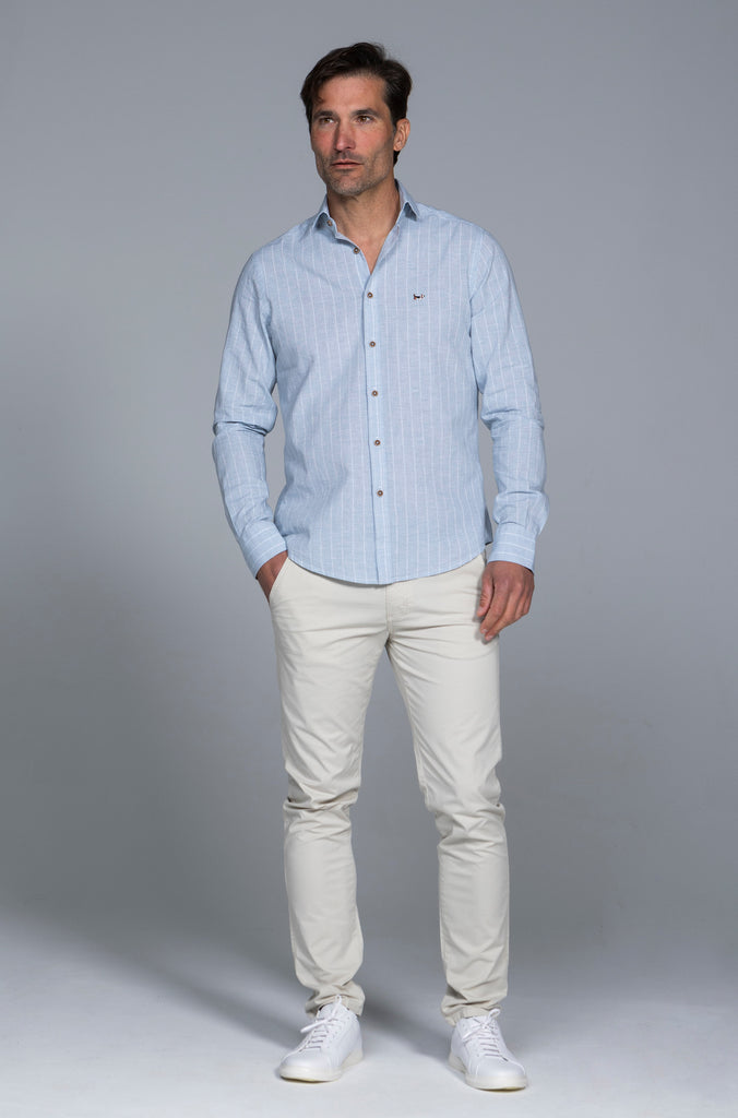 Camisa Zumaya Lino Celeste