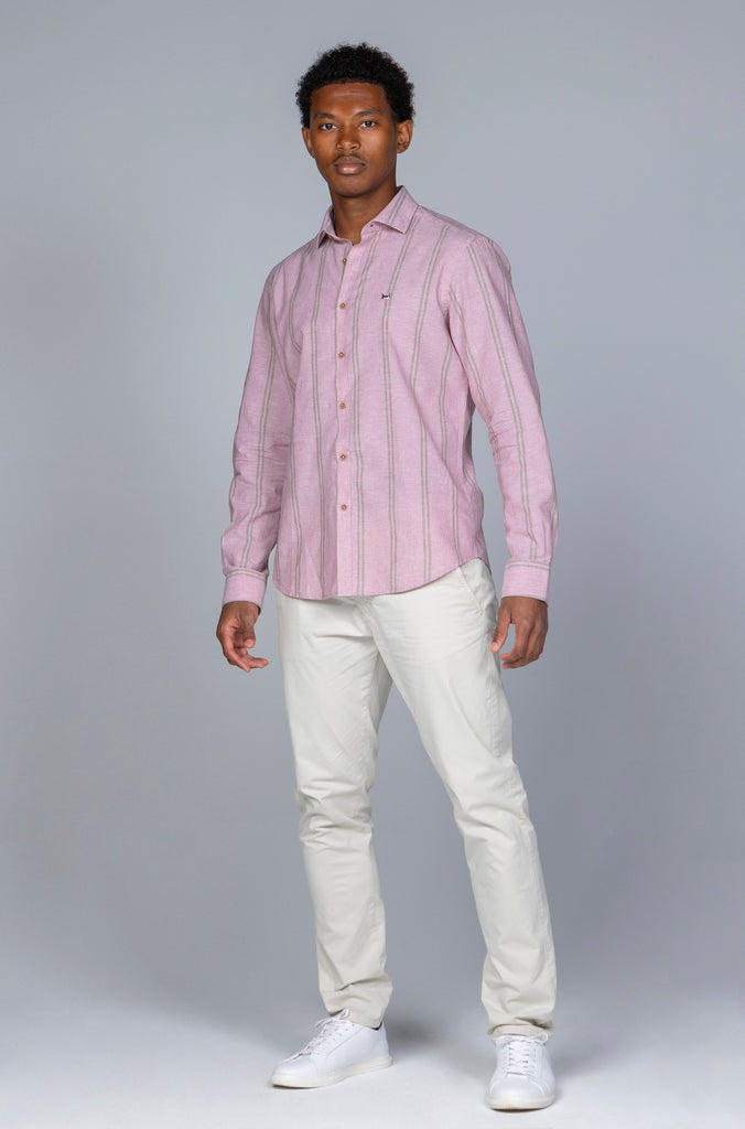 Camisa Menorca Lino Raya Salmon