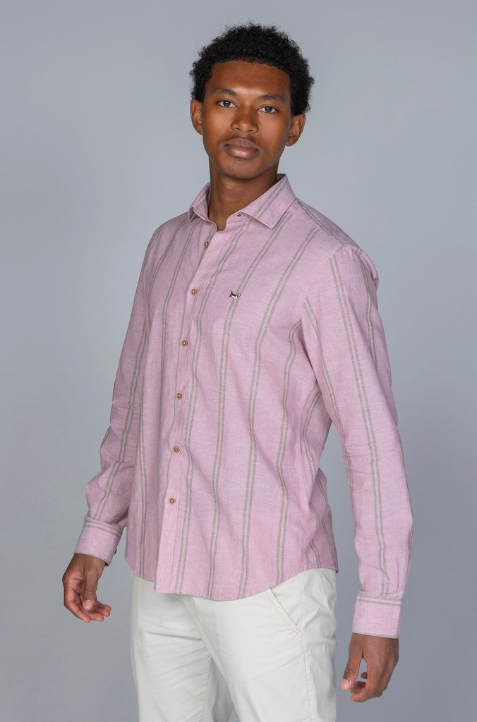 Camisa Menorca Lino Raya Salmon