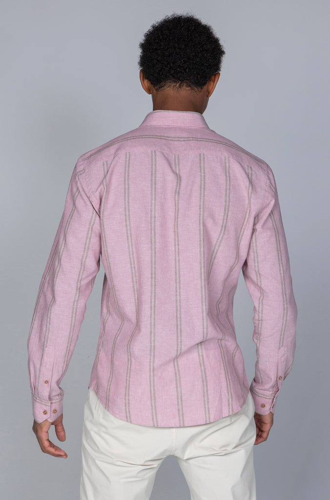 Camisa Menorca Lino Raya Salmon