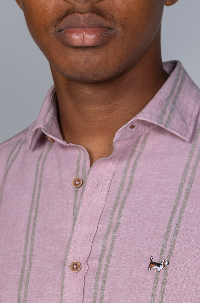 Camisa Menorca Lino Raya Salmon