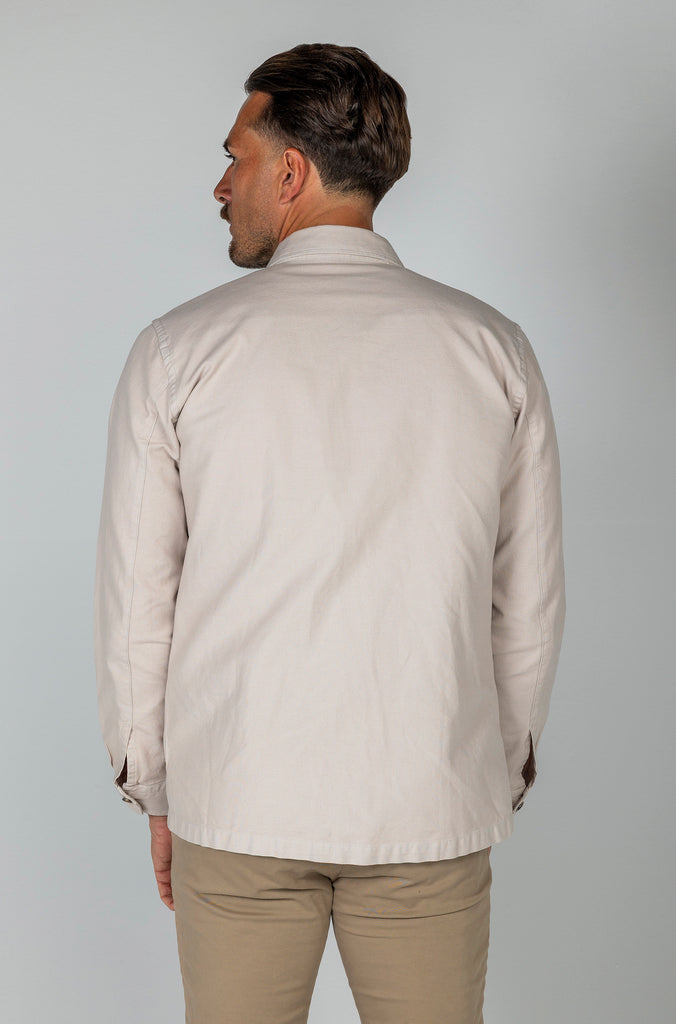 Sobrecamisa Lino Garment Dyed Arena Doble Bolsillo