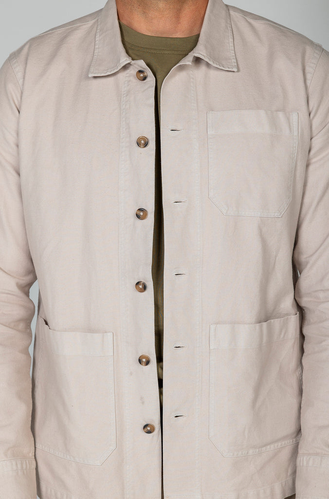 Sobrecamisa Lino Garment Dyed Arena Doble Bolsillo