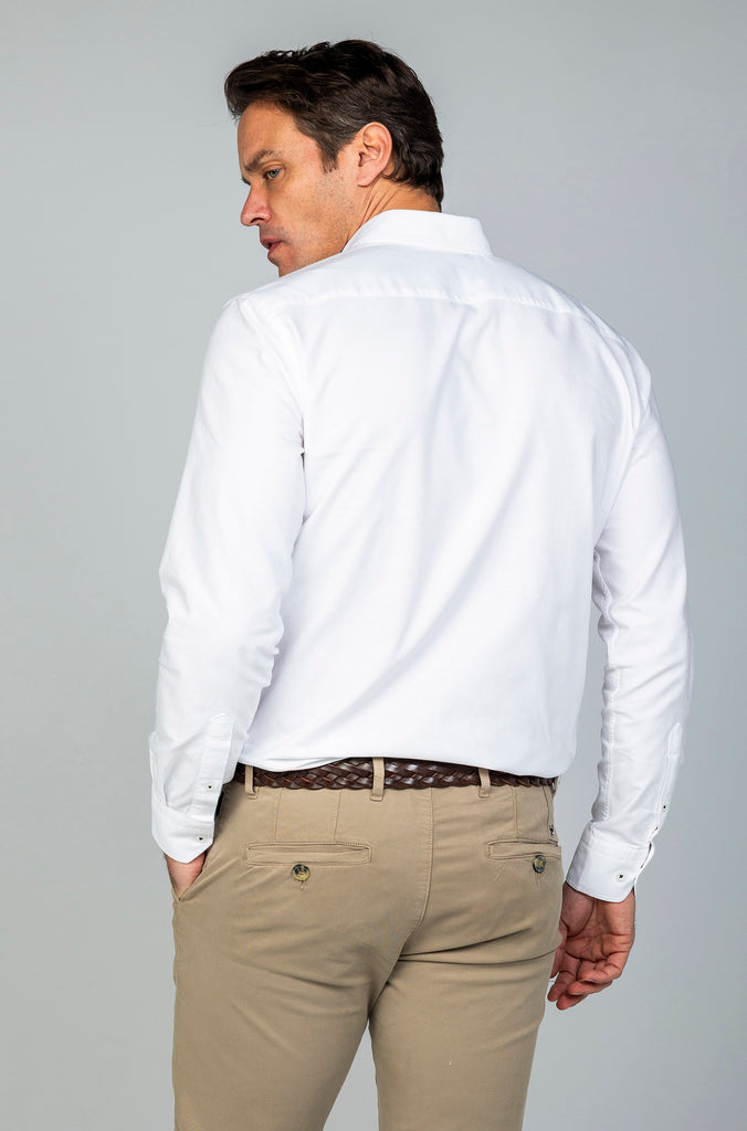 Camisa Oxford Liso Blanco
