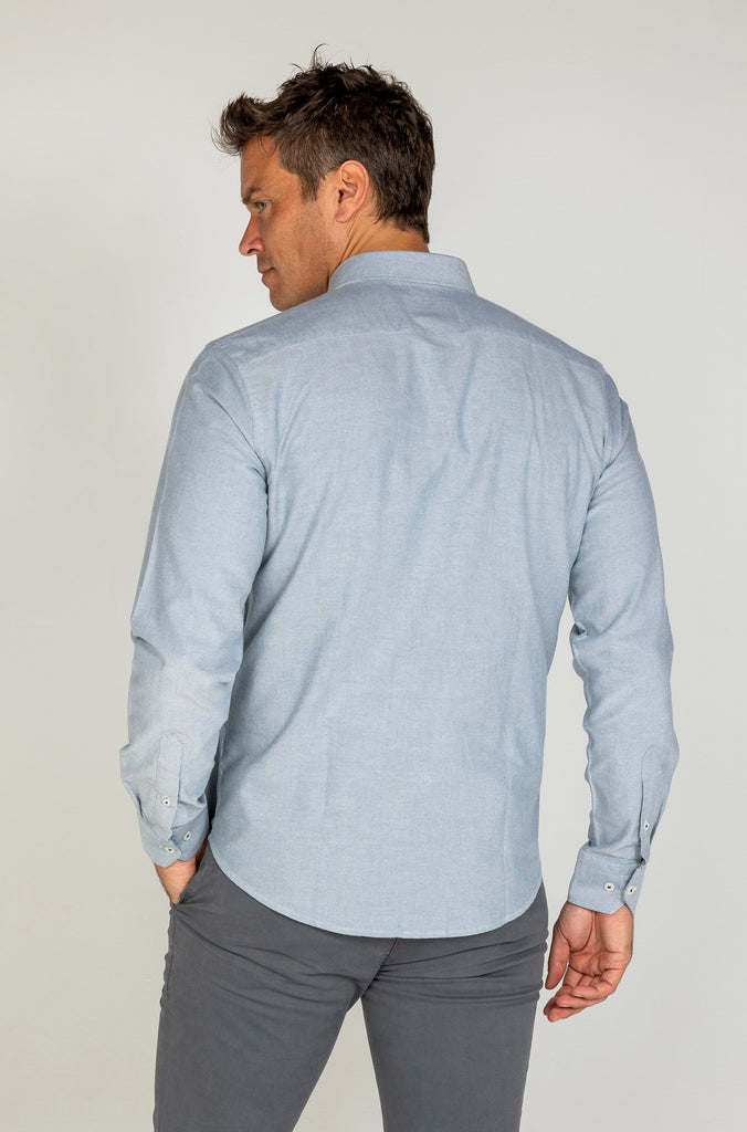 Camisa Oxford Liso verde grisáceo