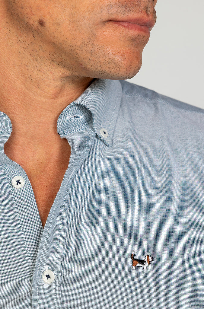 Camisa Oxford Liso verde grisáceo