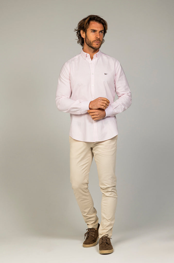 Camisa Raya Oxford Suavizada Rosa