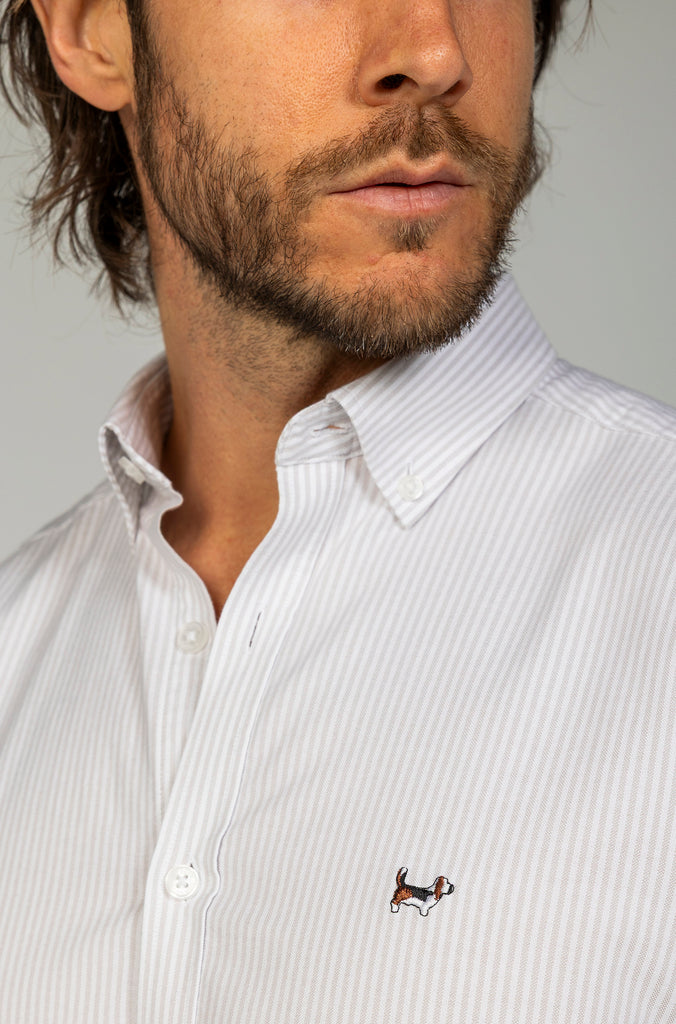 Camisa Raya Oxford Suavizada Piedra