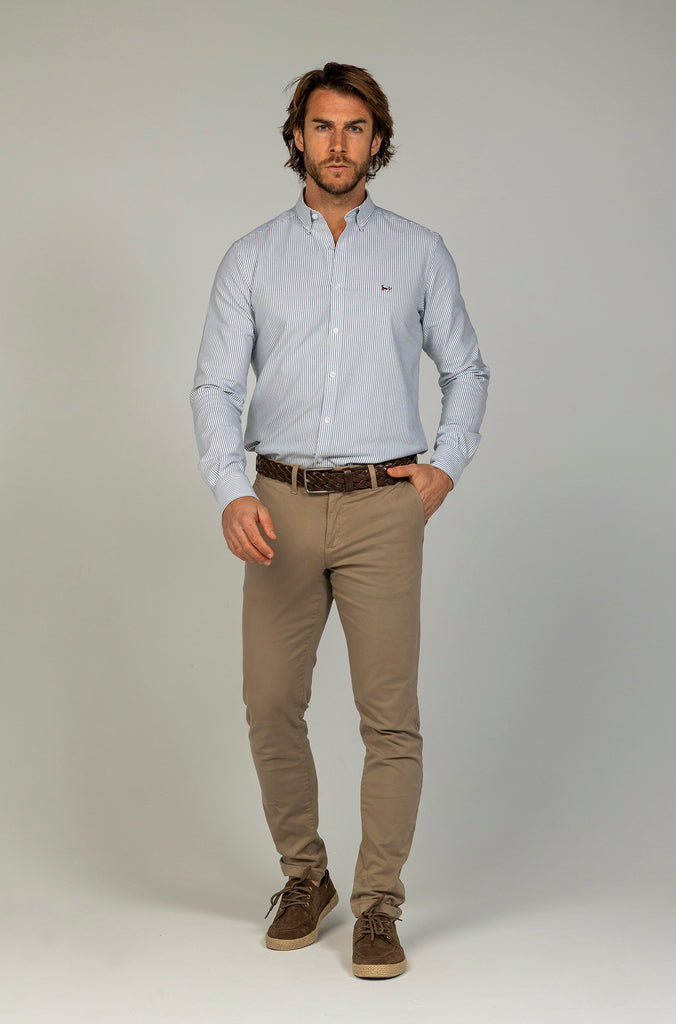 Camisa Raya Oxford Suavizada Verde Oscuro