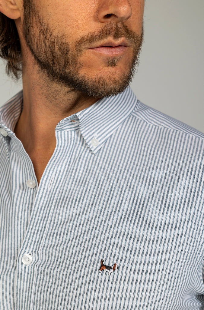 Camisa Raya Oxford Suavizada Verde Oscuro