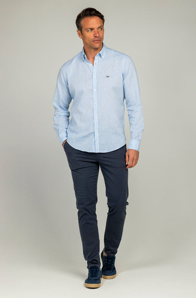 Camisa Lino Sport Celeste